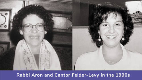 Historical photos of Rabbi Aron and Cantor Felder-Levy from the 1990's